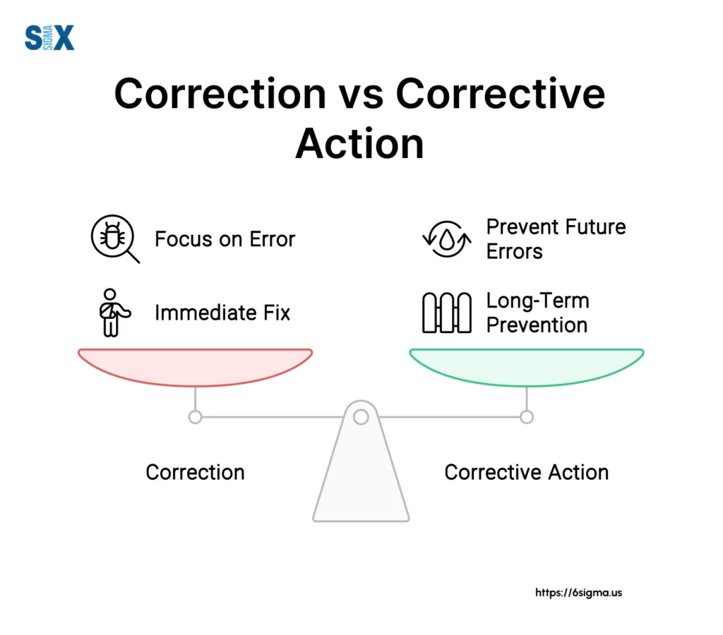 Image: Difference between Correction vs Corrective Action