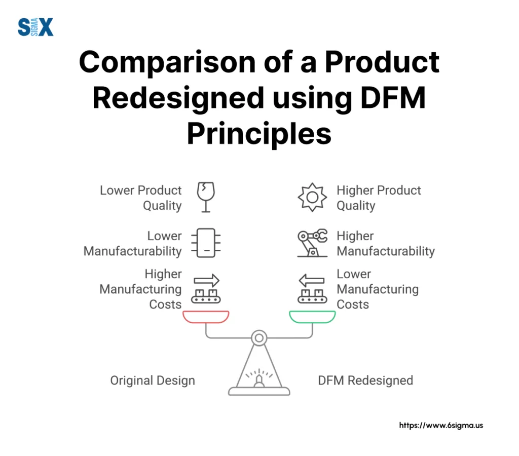 Image: Comparison of a Product Redesigned using DFM